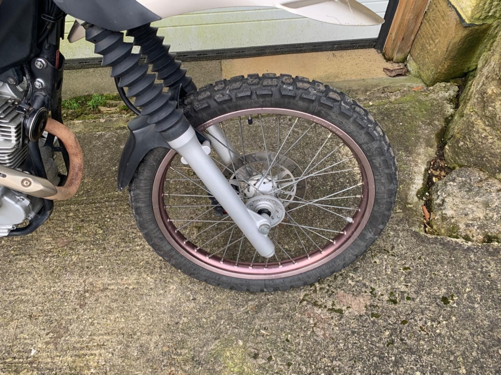 3-2007 Yamaha Serow XT250 in Gold over Burgundy Red Metallic